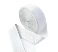 Fettuccia Cotone 10 Metri 20/25/32/38/50mm Tessitura di Cotone 1.3mm di Spessore Borsa di Tela Cinghia Zaino Fascia Vestiti Nastro Nastro Accessori for Cucire Fai da Te(White,50mm)