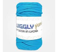 Fettuccia Lycra WIGGLY Premium Cucirini Tre Stelle, Filato Morbido 95% Poliestere 5% Elastan, Rocca 400g ~110m, Ideale per Borse, Cestini, Pochette e Accessori Fai da Te (004 Turchese)