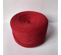 Fettuccia per Borse a Uncinetto e Maglia, 100% Cotone Certificata Oeko-Tex, 7-9 mm, 100-120 m, 350g. Ideale per Borse, Ceste, Decorazioni Casa e Accessori Handmade. Lavabile. Colore Rosso