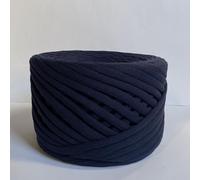 Fettuccia per Borse a Uncinetto e Maglia, 100% Cotone Certificata Oeko-Tex, 7-9 mm, 100-120 m, 350g. Ideale per Borse, Ceste, Decorazioni Casa e Accessori Handmade. Lavabile. Colore Blu Navy
