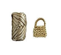 Fettuccia per Borse a Uncinetto, Filo Cotone Grosso Metallico Tubolare Gigante Filato Grosso per Borse, Cestini, Tappeti, Fai da Te Artigianato
