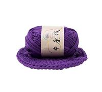 Fettuccia per Borse a Uncinetto Mano Thread Intrecciata A Mano Cestello Spessore Tappeti Filato Accogliente Cotone In Maglia Fai Da Te Uncinetto Di Stoffa Fantasia(Violet)