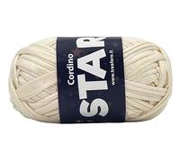 fettuccia SWAN LUX STAR per realizzare borse handmade, filato leggero e resistente da 100g,x40m larghezza 8mm, prodotto 95% polyestere e 5% spandex (panna - 02)