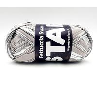 fettuccia SWAN STAR per realizzare borse handmade, filato leggero e resistente da 100g x 40m colorazioni cangianti, prodotto 95% polyestere e 5% spandex (fettuccia, argento - 11)