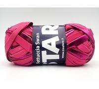 fettuccia SWAN STAR per realizzare borse handmade, filato leggero e resistente da 100g x 40m colorazioni cangianti, prodotto 95% polyestere e 5% spandex (fettuccia, fuxia lucido - 08)