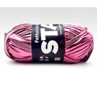 fettuccia SWAN STAR per realizzare borse handmade, filato leggero e resistente da 100g x 40m colorazioni cangianti, prodotto 95% polyestere e 5% spandex (fettuccia, rosa - 06)