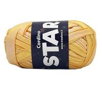 fettuccia SWAN STAR per realizzare borse handmade, filato leggero e resistente da 100g,x40m larghezza 8mm, prodotto 95% polyestere e 5% spandex (giallo - 06)