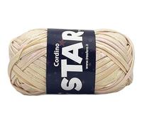 fettuccia SWAN STAR per realizzare borse handmade, filato leggero e resistente da 100g,x40m larghezza 8mm, prodotto 95% polyestere e 5% spandex (natural - 03)