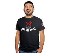 Feudalesimo e Libertà alla Pugna! - T-Shirt Uomo Nera - Medioevo - Brancaleone - Maglietta a Manica Corta 100% Cotone Organico - XXL