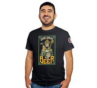 Feudalesimo e Libertà God Save The Beer - San Patrizio - T-Shirt Uomo - Birra - Saint Patrick - Maglietta a Manica Corta 100% Cotone Organico - S