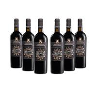 Feudo Apuliano Primitivo di Manduria DOP, Vino Rosso dal Gusto Corposo, Caldo con Retrogusto Persistente e Avvolgente, con Note di Frutta Matura, 15% Vol, Confezione con 6 Bottiglie da 750 ml