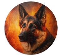 Feuer-Deutscher Schäferhund-Puzzle, 1000 Teile, für Erwachsene, Papierpuzzle, Familieninteraktion und Gehirn-Herausforderung, Familienaktivitäts-Herausforderung, 1000 Teile (67,5x67,5cm)