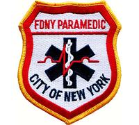 FEUER1 PARAMDEIC distintivo del Fire Department City of New York, 11 x 9,5 cm, 100% ricamato