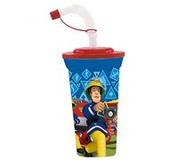 P:os Tazza Feuerwehrmann Sam 33339 con cannuccia 500 ml plastica senza BPA e ftalati