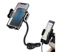 Feuerzeug-Telefonhalterung, Autoladegerät-Telefonhalter | 3-in-1-Ladegeräthalterung, Tragbarer Telefonhalter | Schnellladender 18W 360 Grad Drehbarer Autotelefonhalter Mobiltelefon, Tablet, Pad