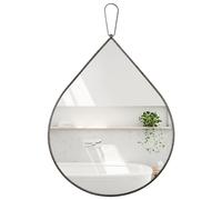FEUFOAM Grande specchio da appendere alla parete a goccia, specchio decorativo ovale in bronzo, per bagno, soggiorno, camera da letto