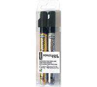 Feutri porcellana - PÃ©bÃ©o - P150 - Punta fine - Argento - Oro - 2 pezzi