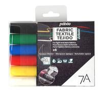 Feutri tessili PÃ©bÃ©o 7A - Multicolore - 6 pezzi - Opaco - Indelebile