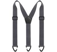 Fevaeno Bretelle da uomo con fibbia antiscivolo triangolare, lunghezza regolabile, bretelle elastiche per uomini e donne, Grigio, Taglia unica