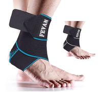 FEVAN Cavigliera Ortopedica Regolabile Antiscivolo - Cavigliera Sportiva per Uomo e Donna - Tutore Caviglia - Tutore Caviglia Distorsione - Cavigliera Ortopedica per Distorsione (Nero/Grigio) (Blu)