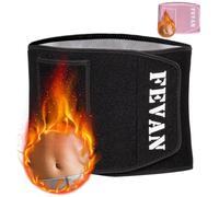 FEVAN Fascia Addominale in Neoprene per Uomo e Donna - Pancera con Velcro Regolabile - Nero (S/M)