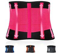 FEVAN Fascia Lombare Supporto Schiena per Uomo e Donna - Busto Ortopedico Lombare in Neoprene - Pancera Uomo - Fascia Lombare Ortopedica, Sollievo dal Dolore (Nero S/M) (L/XL, Rosa)