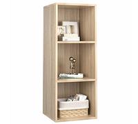 fevarbord Libreria a 3 Cubi,Libreria Mensola con 3 scomparti,Scaffale da Esposizione,Portaoggetti Autoportante,per Soggiorno,Ufficio,Camera da Letto 30 x 30 x 80 cm (Rovere)