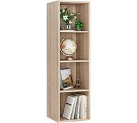 fevarbord Libreria a 4 Cubi,Libreria Mensola con 4 scomparti,Scaffale da Esposizione,Portaoggetti Autoportante,per Soggiorno,Ufficio,Camera da Letto 30 x 30 x 107 cm (Rovere)