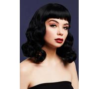 Fever Bettie Parrucca Con Corto Frangia Nero 1950s Pin Up Donna Costume Parrucca