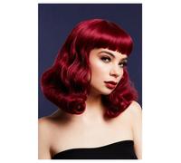 Fever Bettie Parrucca Con Corto Frangia Plum 1950s Costume Glamour