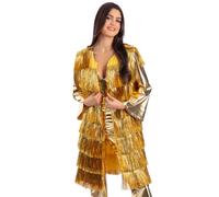 Fever Decorazione Festival Panciotto Oro Donna 60s 70s Disco Accessorio Vestito