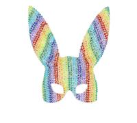 Fever Deluxe Arcobaleno Gioiello Borchiato Bunny Maschera Halloween Costume Da