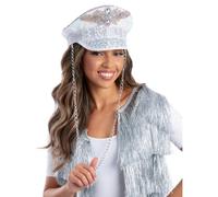 Fever Deluxe Lustrini & Perla Sposa Capitano Cappello Addio Al Nubilato Costume