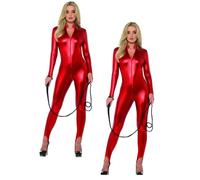 Fever Miss Whiplash Costume Sexy PVC Body Tuta Elasticizzata Vestito
