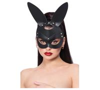 Fever Nero Finto Pelle Coniglio Maschera Donna Sexy Halloween Accessorio Vestito