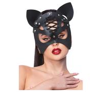 Fever Nero Finto Pelle Gatto Maschera Donna Sexy Halloween Costume