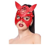 Fever Rosso Finto Pelle Maschera Diavolo Donna Sexy Halloween Maschera