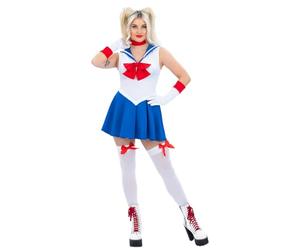Fever Star Sailor Costume - with Dress, Choker, Tiara, Gloves & Boot Covers - M