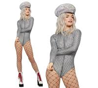 Fever Tuta Elasticizzata Body Donna Festival Disco Rave 70s Vestito Carniva