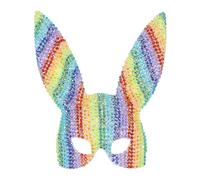 FeverAdulto Unisex Deluxe Coniglio Ingioiellati Borchiata Maschera (SM711)