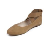 Feversole Ballerina Pelle Scamosciata Colorata con Cuscino in Memory Foam per amaretti da Donna Pelle vegana Verniciata Cammello Nubuck Taglie 37 EU