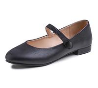 Feversole Ballerina variopinta del Cuscino della Schiuma di Memoria del Macaroon della Pelle, Maryjane Nero Napa Tacco Piatto, 40 EU