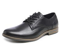 Feversole Men's Classic Dress Derby Stringate Basse Elegante Sera Oxford Vintage Verniciata Nero 41EU