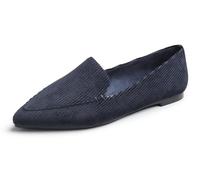 Feversole Women's Loafer Flat Pointed Mocassini da Donna alla Moda con Punta Piatta e comode Scarpe da Ufficio da Guida Velluto a Coste Blu Navy 37.5 EU