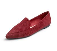 Feversole Women's Loafer Flat Pointed Mocassini da Donna alla Moda con Punta Piatta e comode Scarpe da Ufficio da Guida Velluto a Coste Borgogna37.5 EU