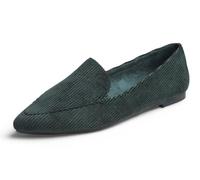 Feversole Women's Loafer Flat Pointed Mocassini da Donna alla Moda con Punta Piatta e comode Scarpe da Ufficio da Guida Velluto a Coste Verde37 EU