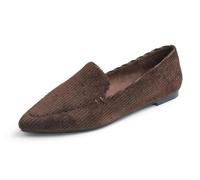 Feversole Women's Loafer Flat Pointed Mocassini da Donna alla Moda con Punta Piatta e comode Scarpe da Ufficio da Guida Velluto a Coste Marrone42 EU