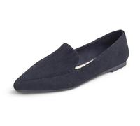 Feversole Women's Loafer Flat Pointed Mocassini da Donna alla Moda con Punta Piatta e comode Scarpe da Ufficio da Guida Velluto a Coste Nero38.5 EU
