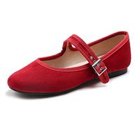 Feversole Women's Mary Jane Fashion，Scarpe Basse Classiche da Donna Décolleté Eleganti Mary Jane con Fibbia Morbida Scarpe da Ballo per Balletto per Donna Rosa 37.5