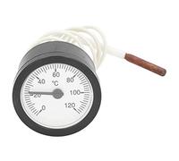 Fewb Termometro bimetallico, 0-120 ℃ Termometro di Tipo Rotondo Gas Termometro a Vapore con Cavo di Estensione per Acqua Calda, Caldaia e Tubi, Temperatura della griglia Tascabile per incubatori